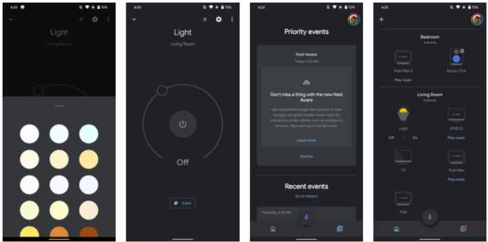 Google Home-appen får mörkt tema
