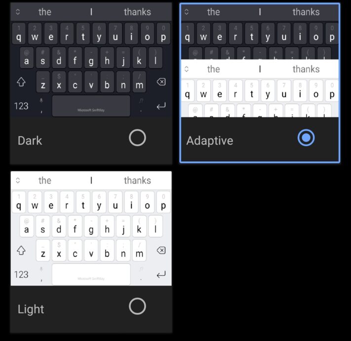 SwiftKey börjar rätta sig efter globala systemtemat