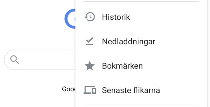 Chrome för Android får ikoner i menyn