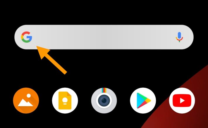 Tips: Tryck på Google-loggan i sökwidgeten för att öppna Google-flödet