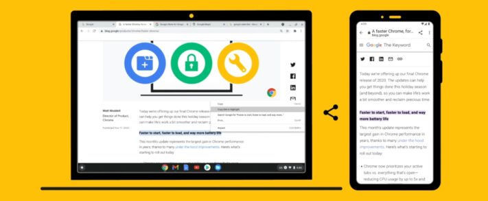 Chrome kan skapa länkar till markerade avsnitt av hemsidor