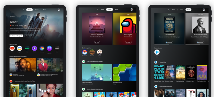 Google introducerar underhållningscenter för surfplattor