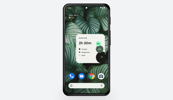 Google släpper widget som visar skärmtid