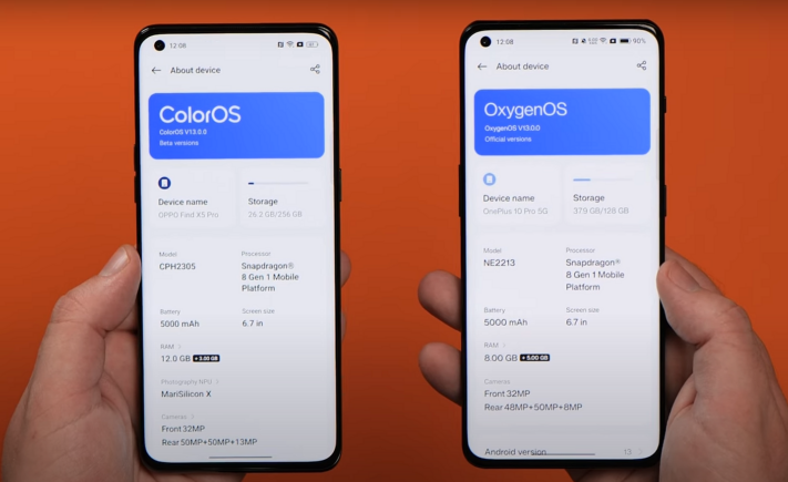 Video visar hur likt OxygenOS 13 är Oppo ColorOS 13