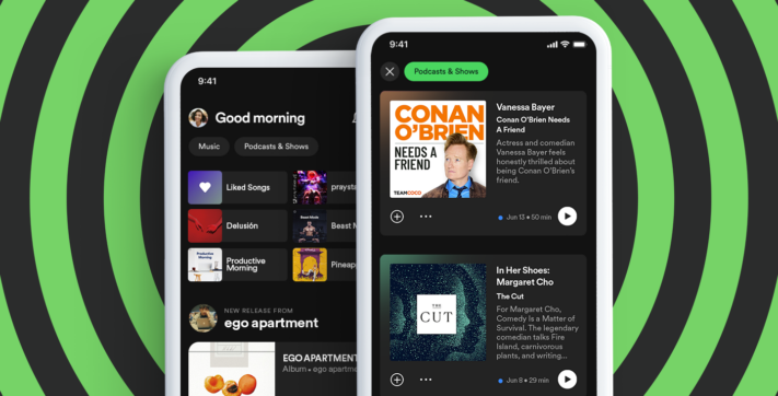 Spotify-apparna får ny startsida