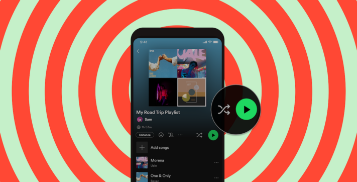 Spotify ger mobilapparna separata knappar för uppspelning och shuffle