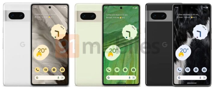 Första bilderna på Google Pixel 7 och Pixel 7 Pro framifrån