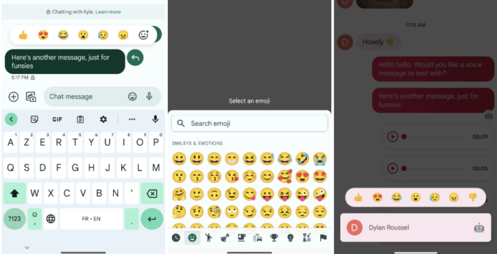 Google Messages kommer låta användare reagera med vilken emoji som helst