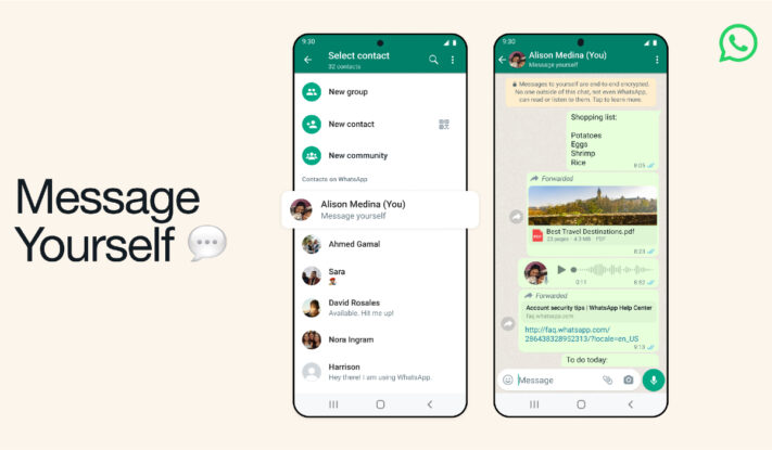WhatsApp gör det lättare att skriva till sig själv