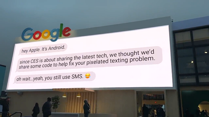 Google visade annonstavlor för RCS under CES, vill sätta press på Apple