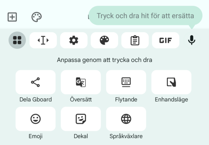 Gboard har fått förbättrat verktygsfält med nya knappar