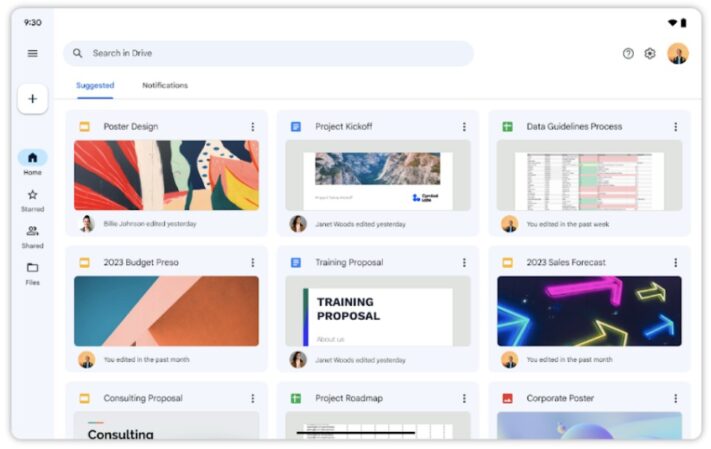 Google Drive får nytt gränssnitt på surfplattor
