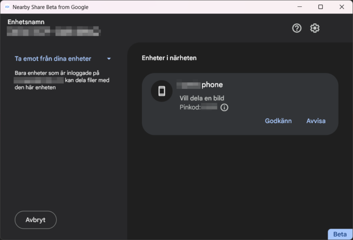 Vi testar Nearby Share för Windows