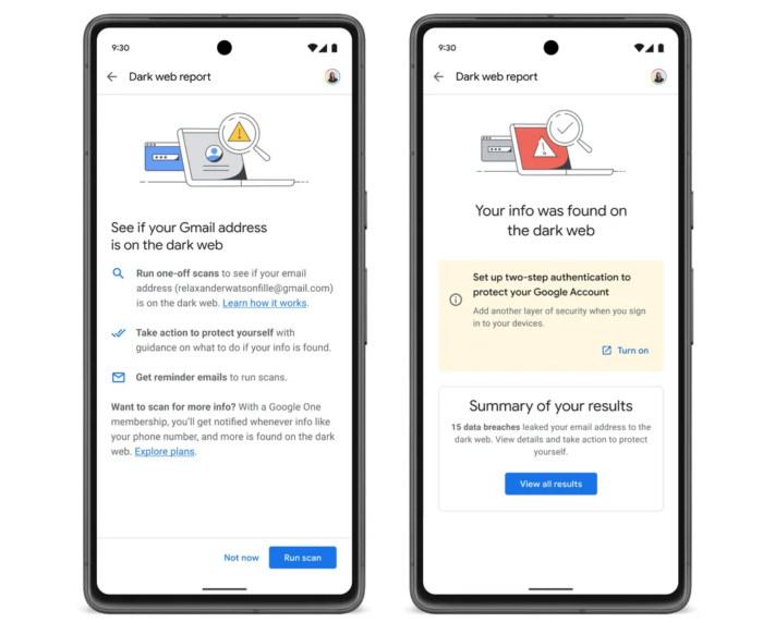 Google kan kolla ifall användares e-postadress finns på mörka webben