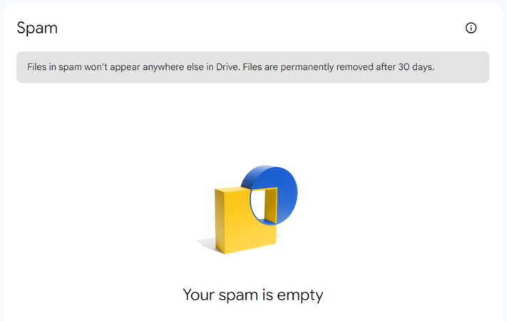 Google Drive har fått en spam-mapp
