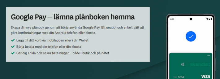 Skandia får stöd för Google Pay