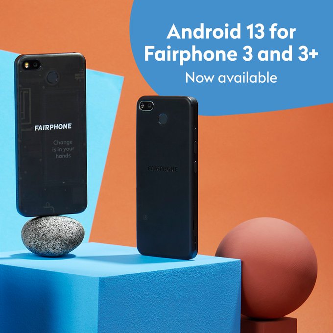 Fairphone 3 och Fairphone 3+ får Android 13