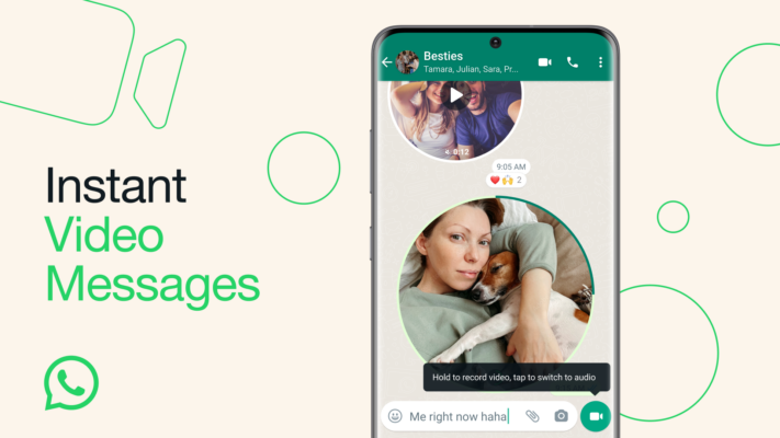 WhatsApp introducerar cirkelformade videomeddelanden