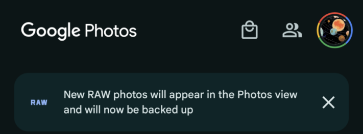Google Photos börjar visa och säkerhetskopiera RAW automatiskt