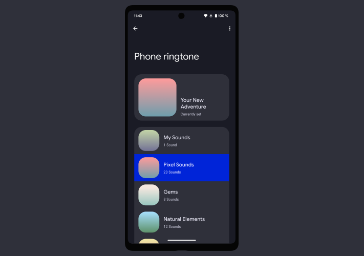 Pixel-telefoner har fått nya ringsignaler och alarm