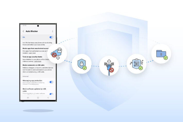 Samsung Auto Blocker skyddar One UI 6 mot attacker