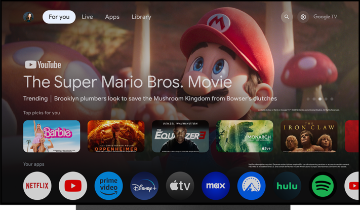 Google TV får ny startskärm med runda appikoner