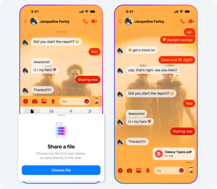 Messenger får nya funktioner och stöd för att skicka större filer