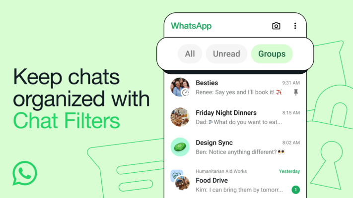 Whatsapp får tre chattfilter för att hitta meddelanden snabbare