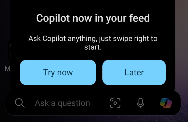Microsoft integrerar Copilot i sin hemskärmsapp