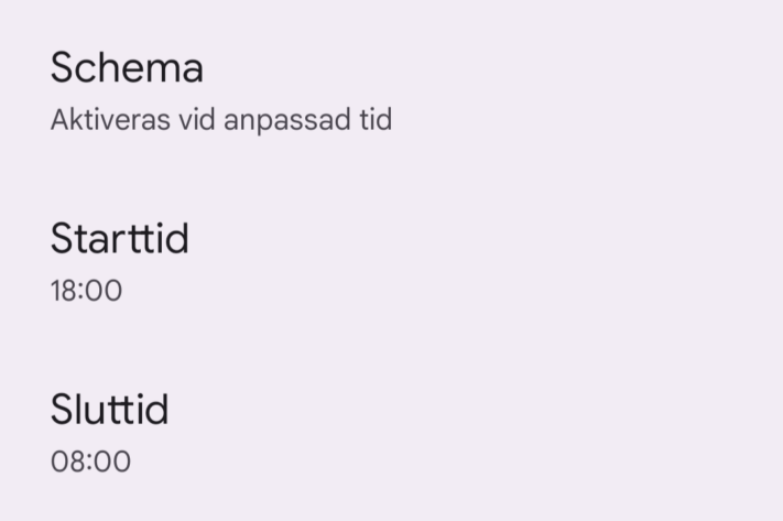 Tips: Schemalägg mörka temat för att ha ljust på dagen och mörkt på kvällen