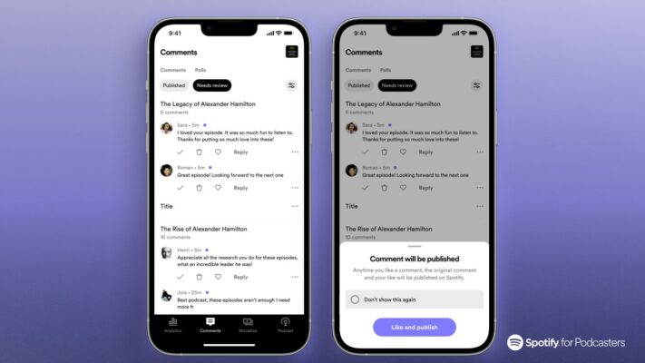 Spotify introducerar kommentarer för poddar