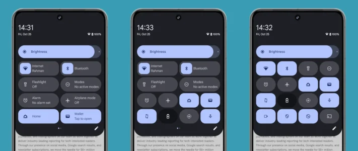 Google kan göra om snabbinställningarna i Android 16
