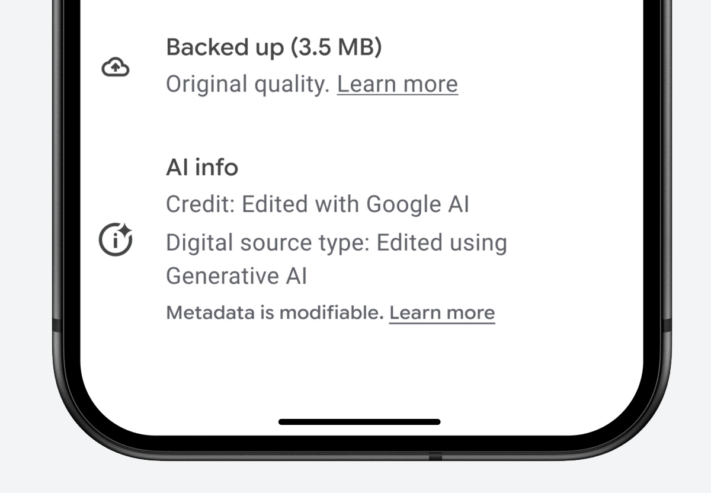 Google Photos börjar berätta att bilder ändrats med AI