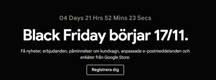 Svenska Google Store bekräftar Black Friday-rea