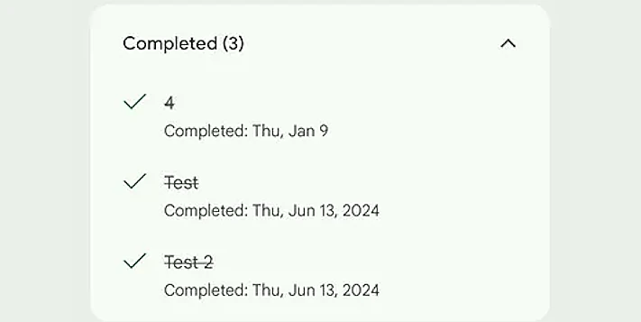 Google Tasks kommer berätta när uppgifter färdigställdes