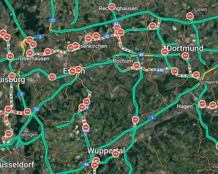 Kaos för tyska bilister efter att Google Maps felaktigt angav att motorvägar stängts ned
