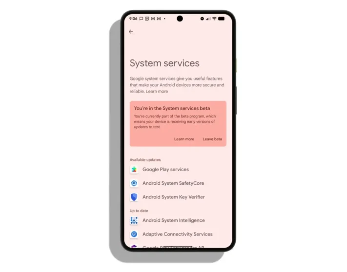 Android kommer få ny sida för att uppdatera systemtjänster