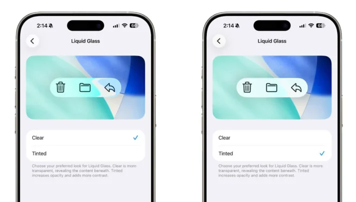 Apple låter användare tona ned Liquid Glass i IOS 26.1