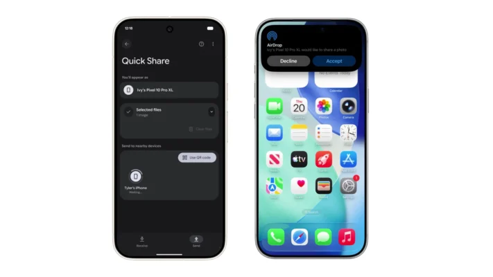 Android Quick Share fungerar nu ihop med Apple Airdrop