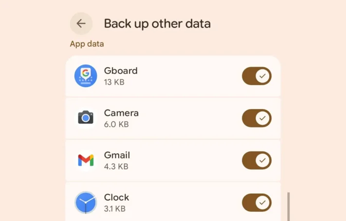 Android kan låta oss välja vilka appars data som ska säkerhetskopieras
